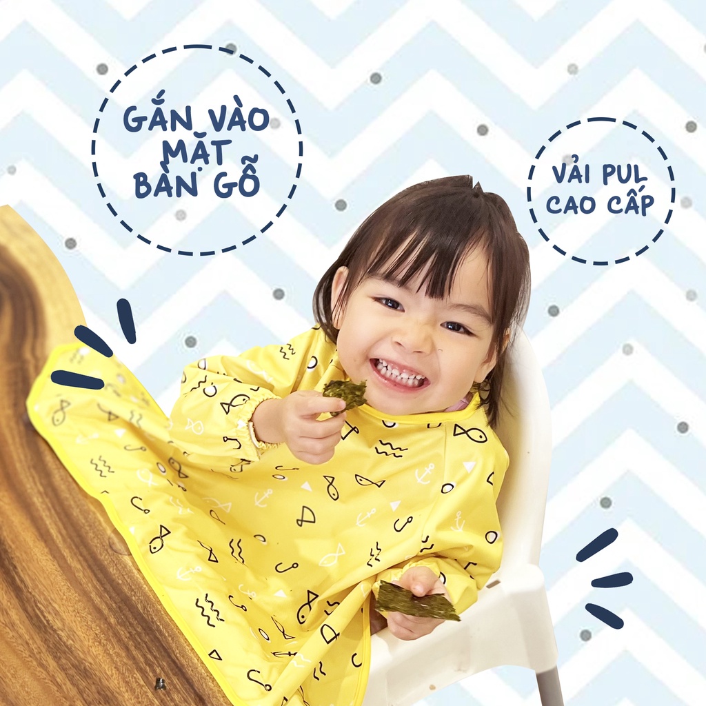 Combo Áo Yếm Ăn Dặm Thần Kỳ BLW Dài Tay Cho Bé Chống Thấm ANBE VIỆT NAM YTK02