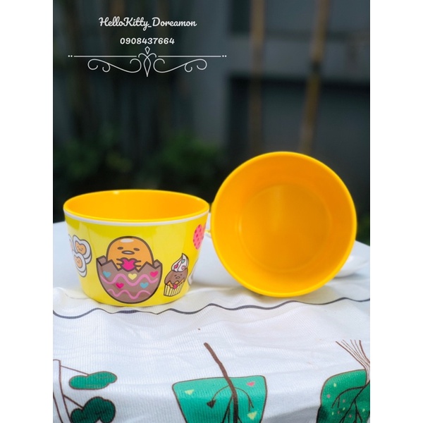 Chén Thìa tô trứng vàng melamin