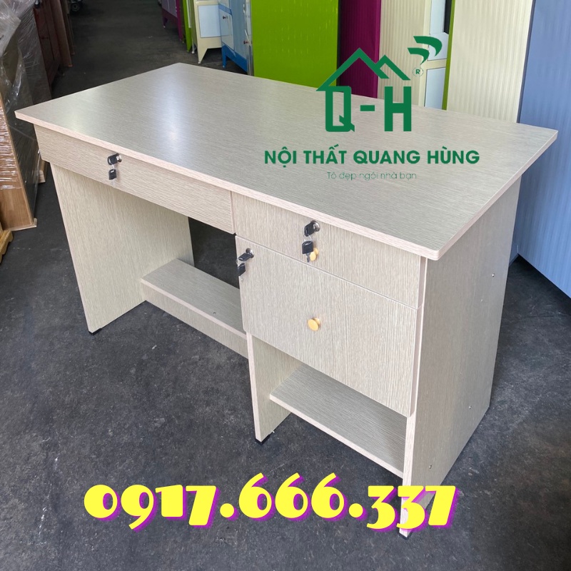 BÀN LÀM VIỆC VĂN PHÒNG VÁN OKAL 1M2X75X60CM LÀM VIỆC TẠI NHÀ CÓ 3 NGĂN KÉO