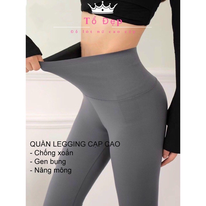 Quần Legging cạp cao - chéo gen bụng chống xoắn nâng mông siêu đẹp thế hệ mới 5.0 Hàng QC Cao Cấp
