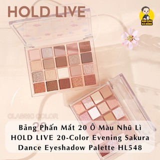 Bảng phấn mắt 20 ô màu nhũ lì hold live 20-color evening sakura dance eyeshadow palette hl548