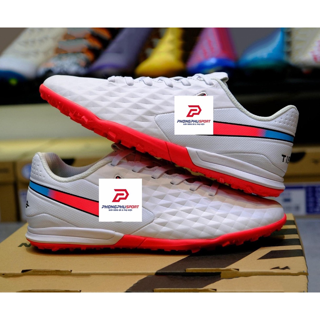 Giày Đá Bóng Tiempo Legend 8 Trắng Đỏ TF