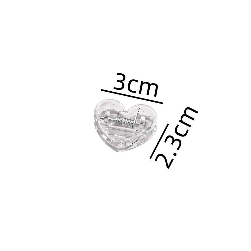 1 Kẹp Niêm Phong Giấy / Kẹp Ảnh Mini Trong Suốt Hình Trái Tim Màu Hồng Đáng Yêu Dành Cho Trường Học / Văn Phòng