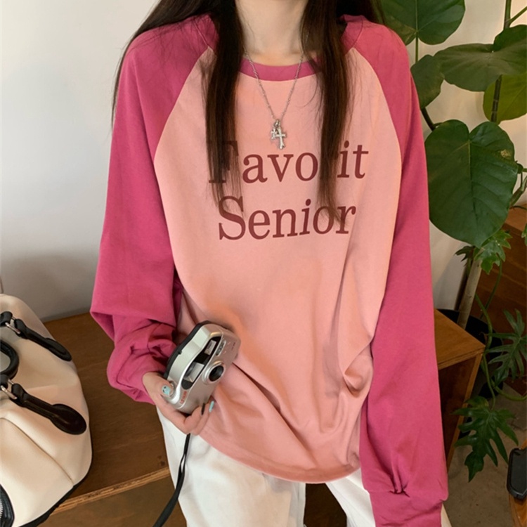 Áo SUXI tay dài dáng rộng phối màu tương phản trẻ trung hợp thời trang cho bạn gái