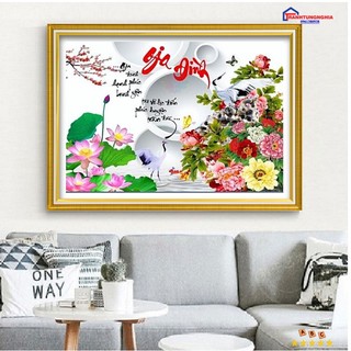 Tranh đính đá gia đình hạnh phúc 90cm x 65cm