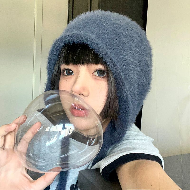 Mũ Len Trùm Tai Giữ Ấm Thiết Kế Dễ Thương Cho Nữ