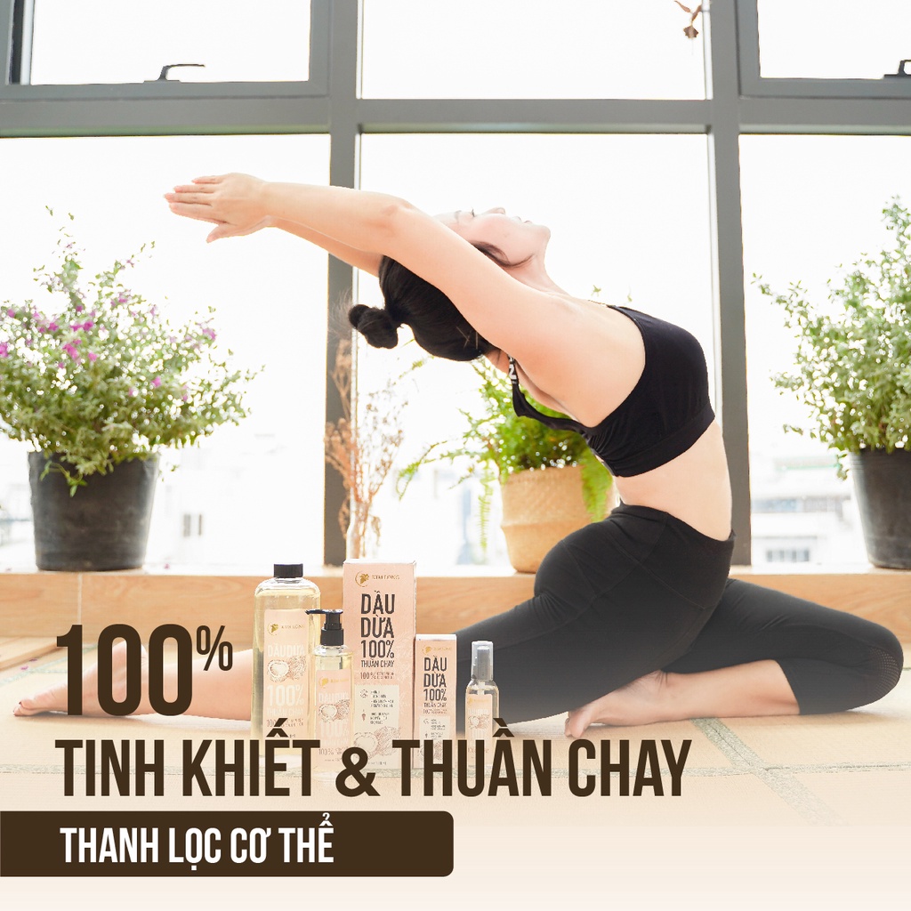 Combo 2 Chai Dầu Dừa [100ml x2] Dầu Dừa Kim Long nguyên chất 100% -Thuần chay - Hỗ trợ dưỡng da, dưỡng tóc, dưỡ