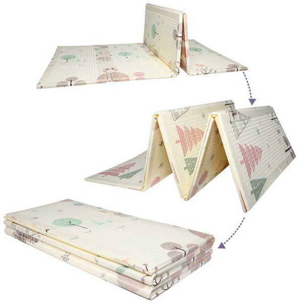 🔥FREESHIP🔥Thảm xốp xpe trải sàn cho bé, chiếu gấp gọn 2 mặt, tấm lót chống thấm cho bé tập bò kích thước 1m8x2m