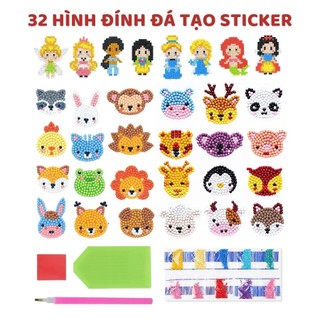 Bộ đồ chơi tranh đính đá sticker mini tự làm sticker đính đá cho bé