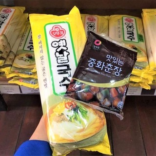 Combo 500g mì sợi lớn Ottogi + 250g sốt tương đen jajangmyeon làm mì tương đen