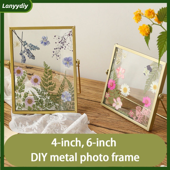 Khung Ảnh Bằng Kính 4 Inch 6 Inch Hình Hoa Khô Đơn Giản Sáng Tạo