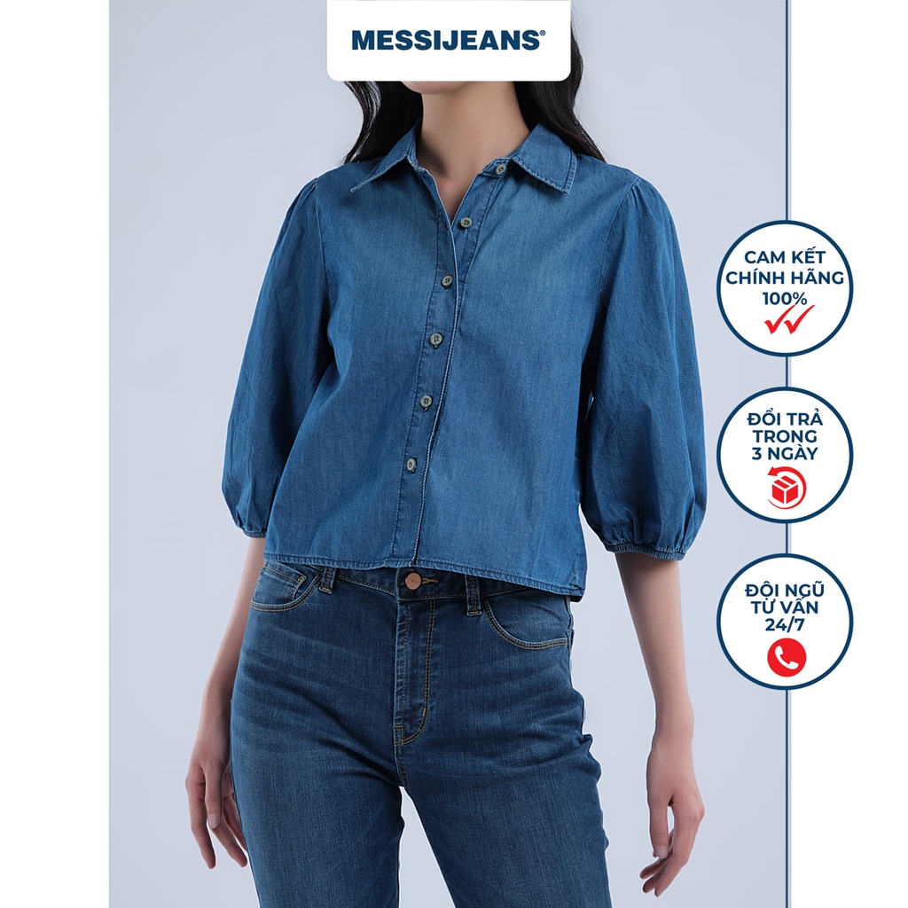 Áo nữ sơ mi tay bồng Jean MESSIJEANS WJF0164-21