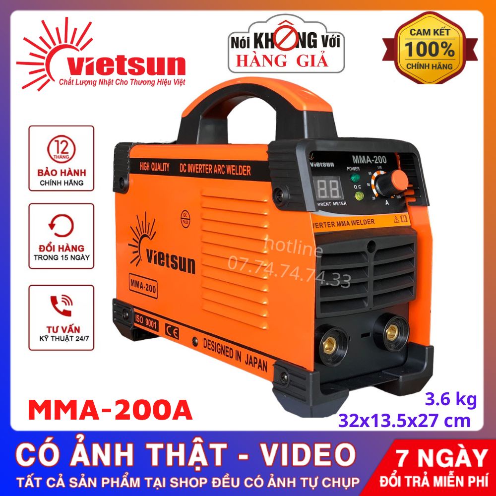 Máy hàn điện tử - 𝑽𝒊𝒆𝒕𝒔𝒖𝒏, máy hàn MMA-200 hàng Việt Nam chất lượng cao