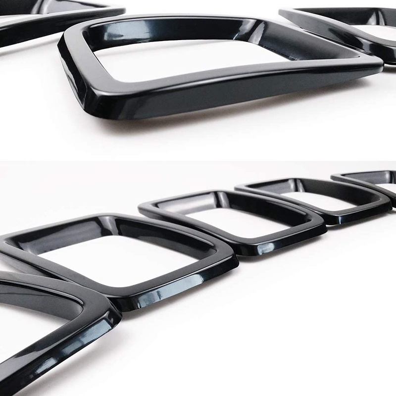 7pcs Nắp lưới tản nhiệt phía trước Bộ phụ kiện khung trang trí cho phụ kiện xe Jeep La bàn 2017-2019