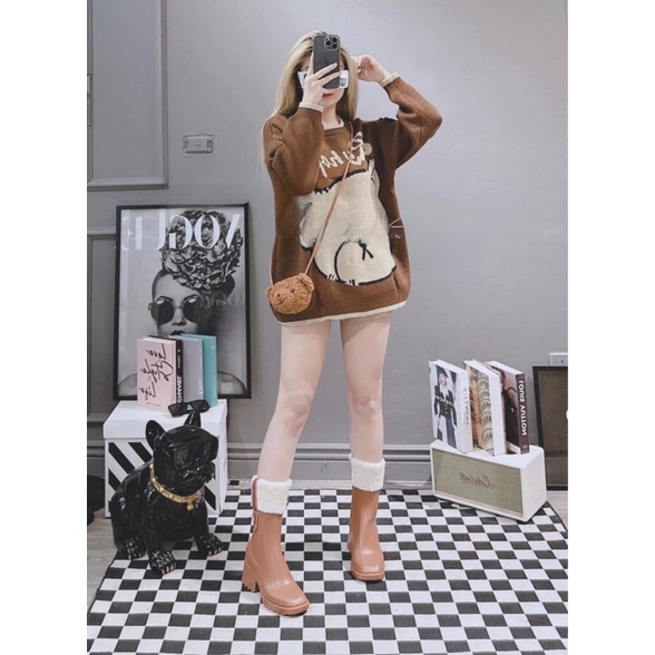 Boot lửng cổ lông CH LOE hothit hàng super full bảng màu