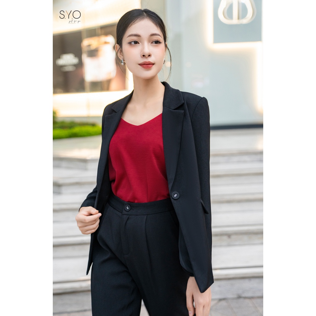 SYO- ÁO BLAZER SUÔNG BASIC CỔ 2 VE B2006-22