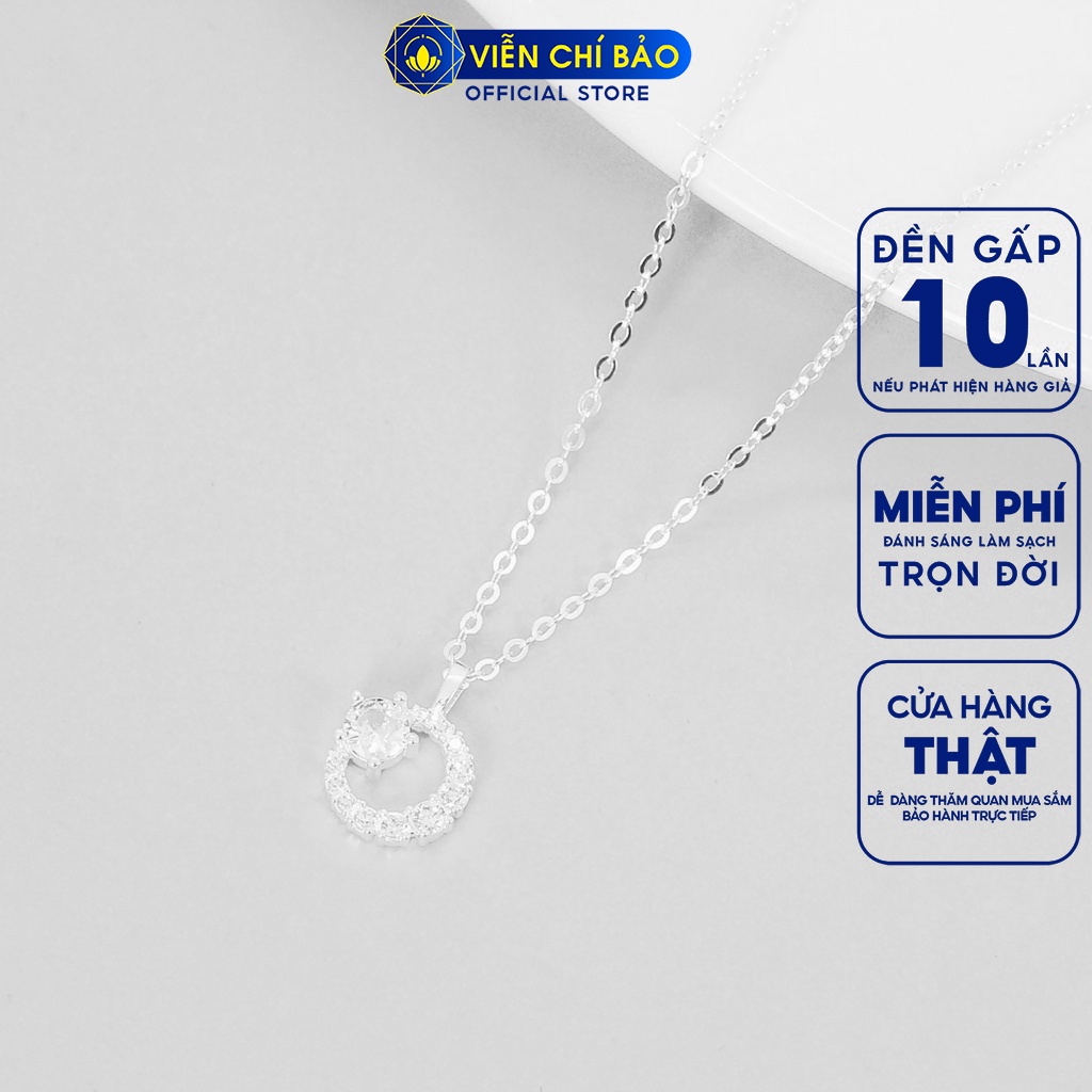 Dây chuyền bạc nữ Mặt trăng khuyết đính đá chất liệu bạc 925 thời trang phụ kiện trang sức nữ Viễn Chí Bảo D400139x