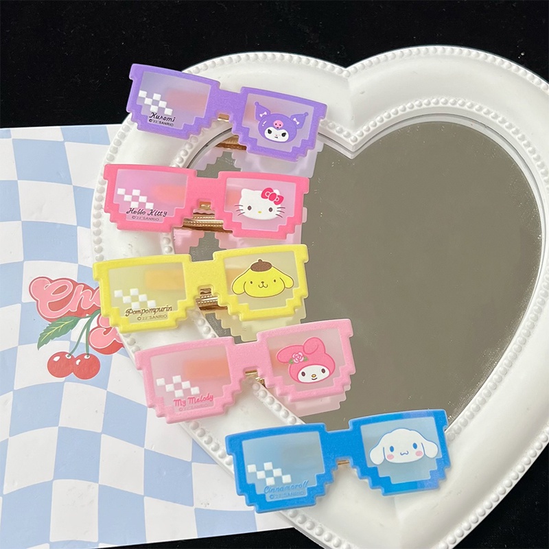 Kẹp Tóc Hình Mắt Kính Sanrio Dễ Thương Phong Cách Hàn Quốc Cho Cặp Đôi