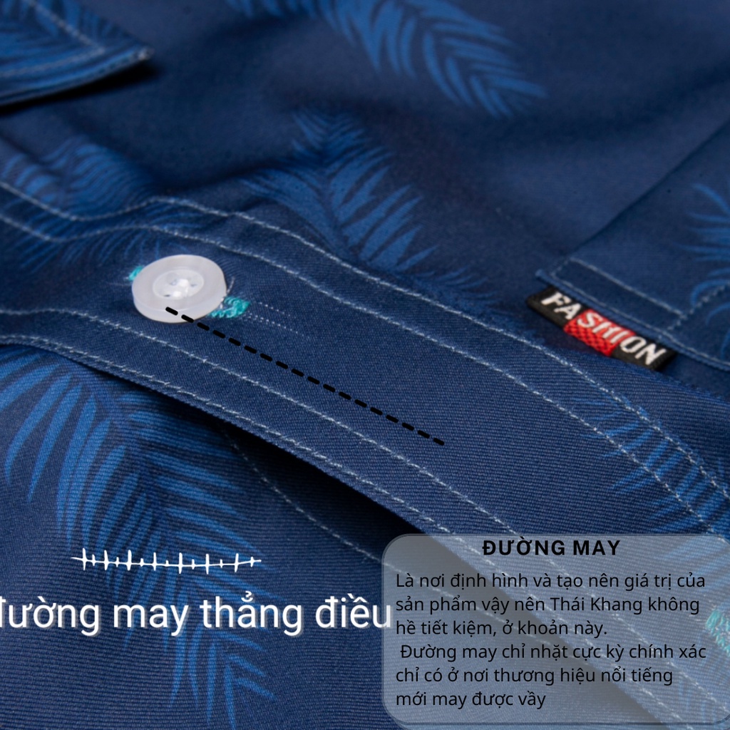 Áo sơ mi nam trung niên tay ngắn họa tiết vải lụa mềm mịn co giãn không nhăn form rộng có túi ALUA15