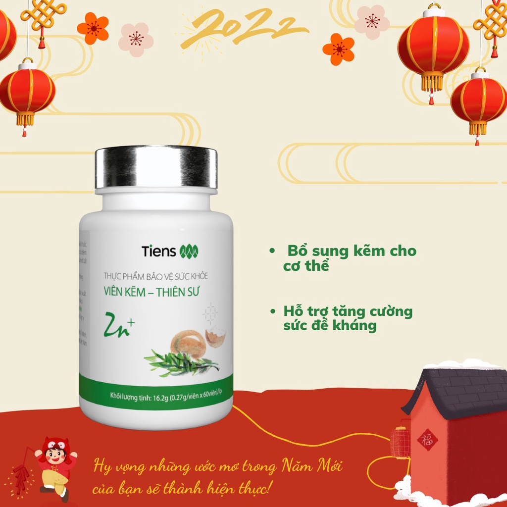 Viên kẽm Tiens Thiên Sư bổ sung kẽm hữu cơ hộp 60 viên