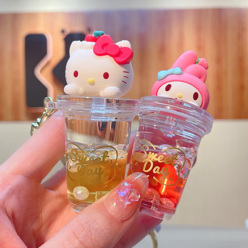 Sanrio Móc Chìa Khóa Kim Tuyến Nước Mymelody Kuromi Thời Trang Cho Cặp Đôi