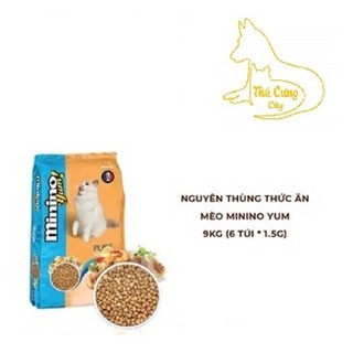 [ hạt ] Nguyên Thùng Thức Ăn Mèo Minino Yum 9kg (6 gói * 1.5 kg)