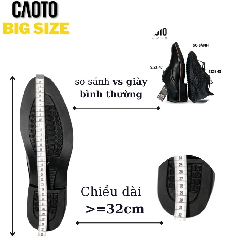 Giày Tây Nam Big Size Chất Da Màu Đen Bóng Lịch Lãm Big Size - Giày Tây Big Size Nam 45 46 47 48
