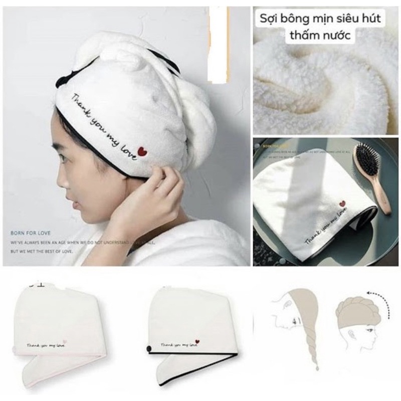 Khăn quấn ủ khô tóc