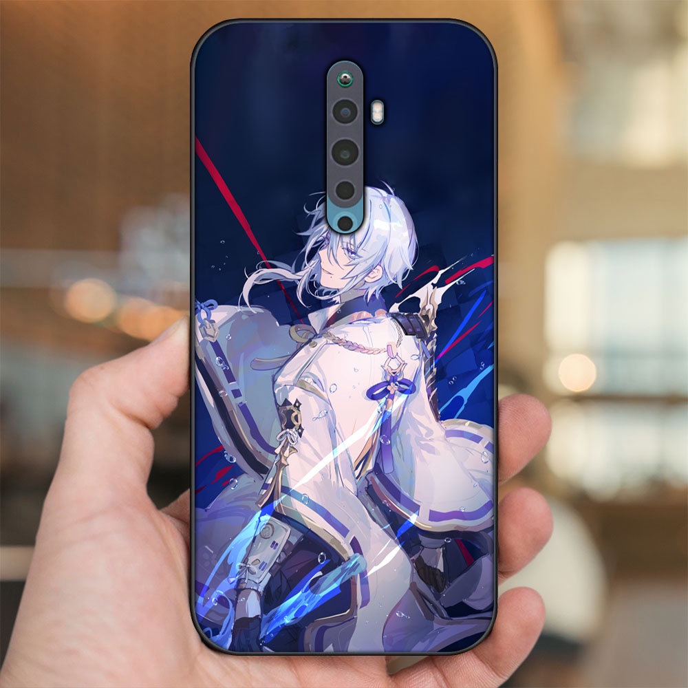 Ốp lưng Oppo Reno 2F viền đen in hình Kamisato Ayato Genshin Impact