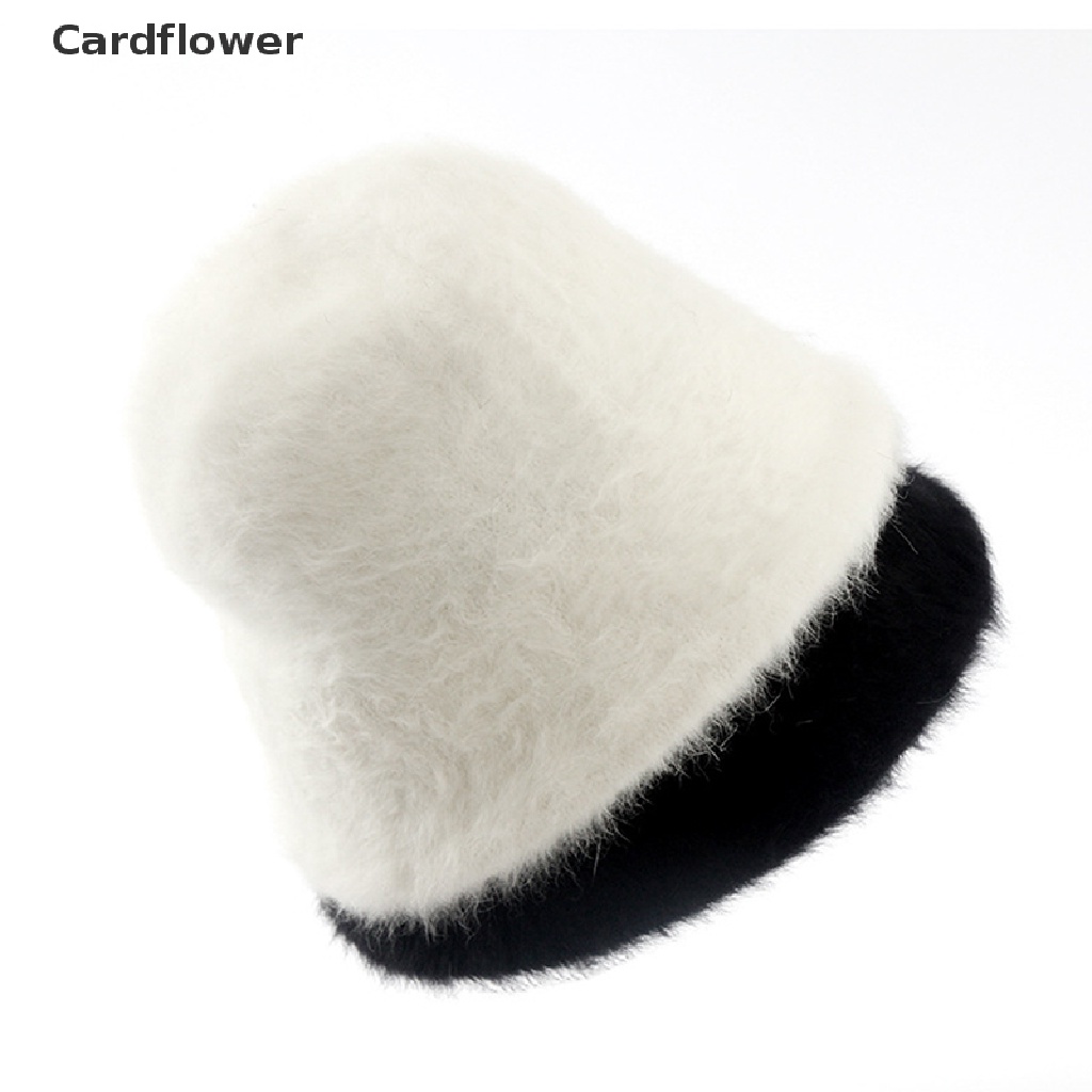 &lt; Cardflower &gt; Mũ Dệt Kim Lông Thỏ Màu Trơn Ấm Áp Thời Trang Mùa Đông Cho Nữ