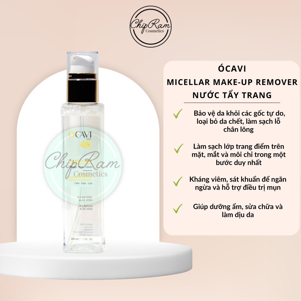NƯỚC TẨY TRANG MICELLAR MAKE UP REMOVER ÓCAVI