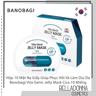 Hộp 10 Mặt Nạ Giấy Giúp Phục Hồi Và Làm Dịu Da Banobagi Vita Genic Jelly Mask Cica