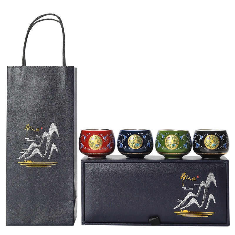 Bộ Tách Uống Trà Bằng Bạc 99 Phong Cách Trung Hoa