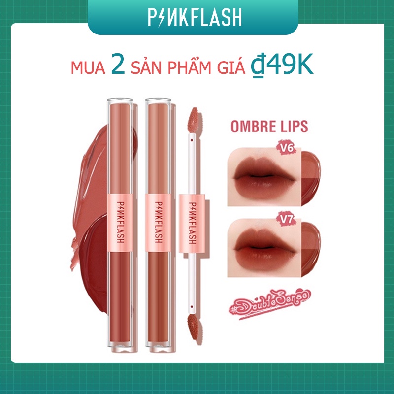 Son Môi Pinkflash Dạng Lỏng 2 Trong 1 Chống Thấm Nước Lâu Trôi