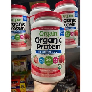 Bột protein hữu cơ orgain organic protein & superfoods vị dâu