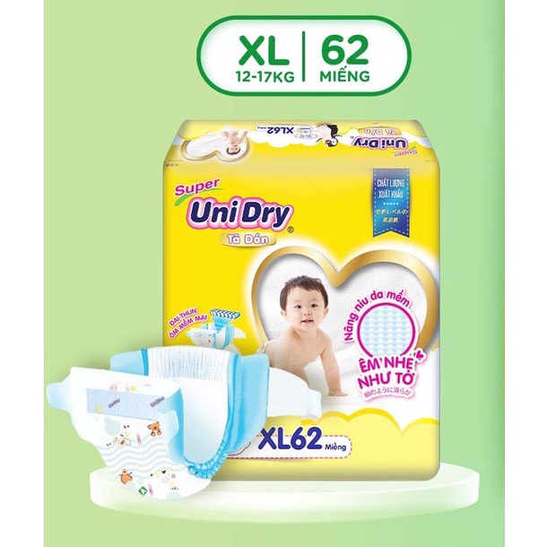 Bỉm Unidry dán M76,L68,XL62 miếng