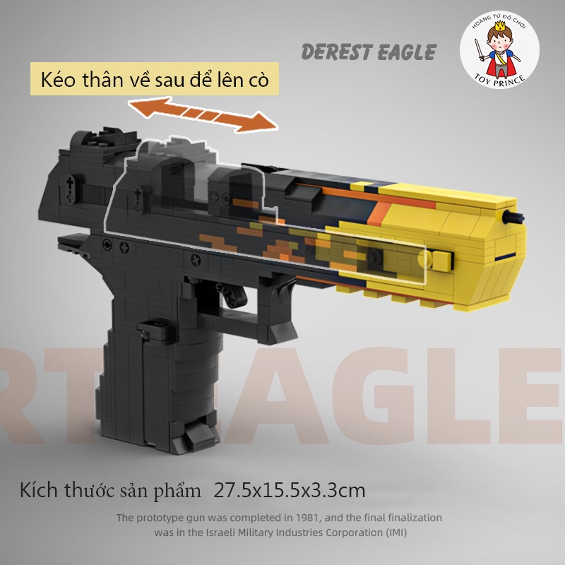 ĐỒ CHƠI LẮP RÁP KIỂU LEGO MÔ HÌNH SÚNG LỤC DEREST EAGLE BLAZE MOC KEVIN183 TRONG PUBG CSGO FREE FIRE CF