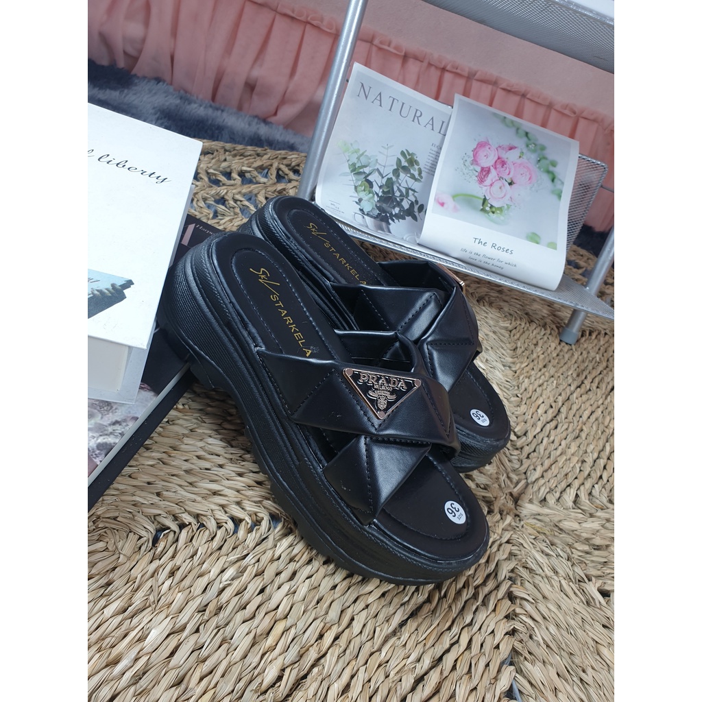 Dép Đế Xuồng Nữ Quai Ngang Chéo Siêu Hot Dép Đế Cao 5 Phân