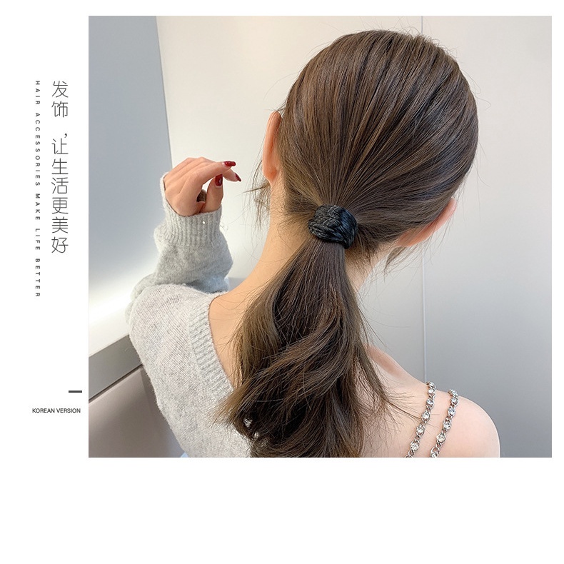 Dây Buộc Tóc Giả Bằng Da Phong Cách Hàn Quốc Đơn Giản