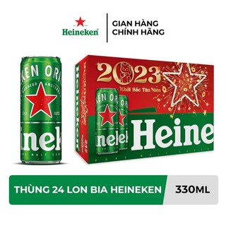 Hỏa tốc - thùng 24 lon bia heineken xanh lon 330 ml