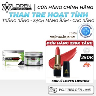 Bột Than Tre Tẩy Trắng Răng Loren White Smile Giúp Trắng răng ngay lần đầu tiên sử dụng
