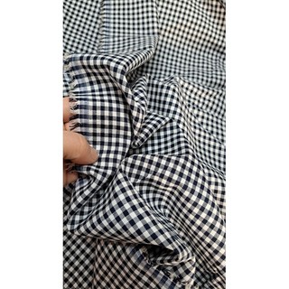 Vải thô caro cotton may không cần lót