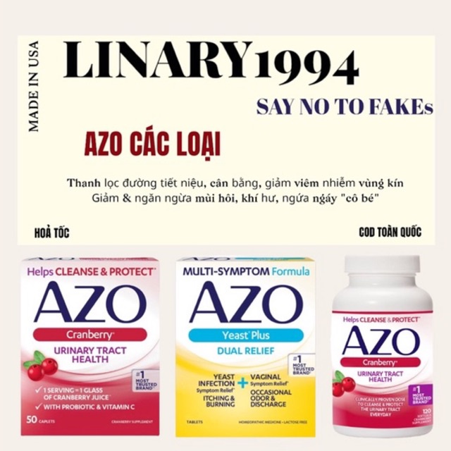 [HOẢ TỐC] Linary1994 | Azo Đỏ & Vàng Kẹo Dẻo, Viên Uống