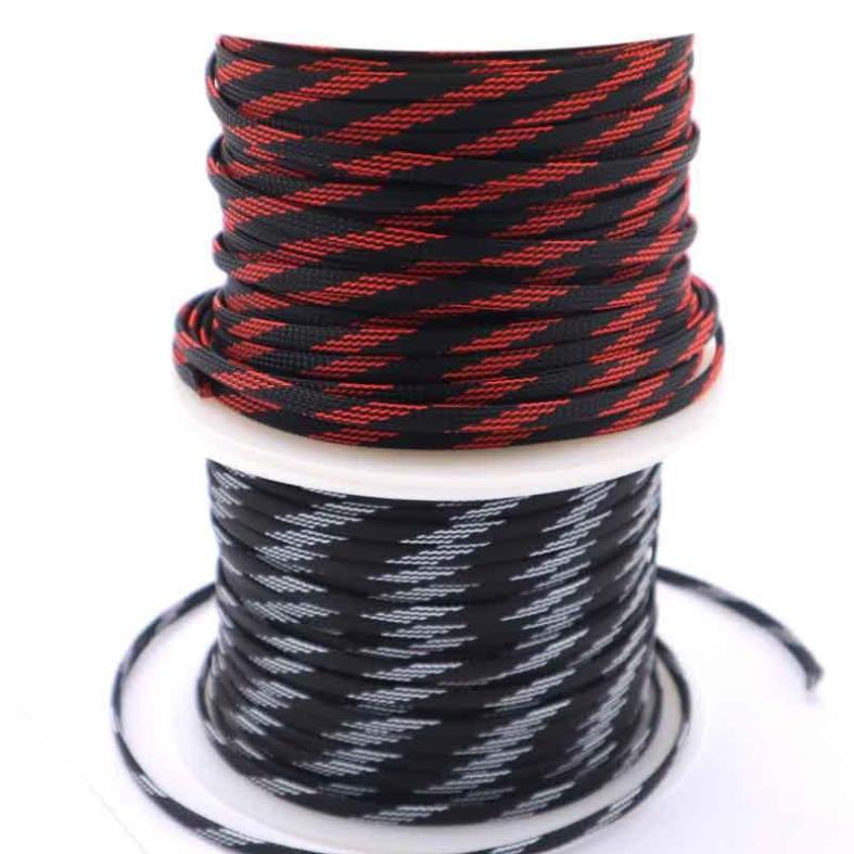 Gen  xác rắn bọc ngoài dây điện 12mm, màu đen sọc xám, loại dày