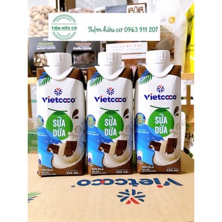 Sữa dừa uht socola vietcoco - hộp 330ml -tiệm hữu cơ