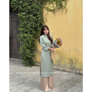 SET ÁO DÀI LỤA TRƠN KÈM QUẦN ỐNG RỘNG (KÈM VIDEO HÌNH THẬT)