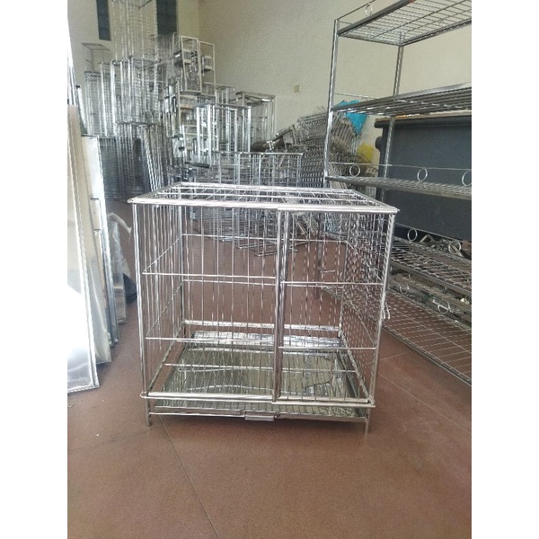 Lồng Chó Inox Mái Vuông