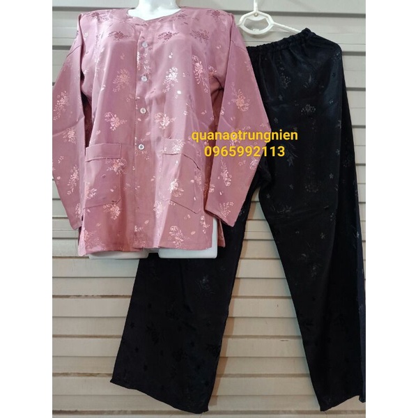 Bộ bà ba gấm Hoa đẹp cho bà già