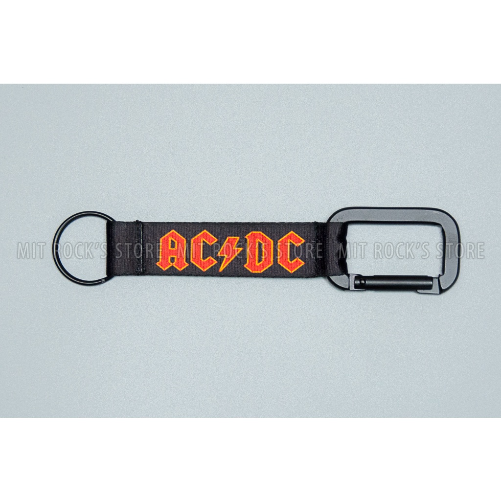 Móc khoá ACDC  - Móc khoá Carabiner - Móc khoá treo hình ban nhạc rock - Móc khoá cài - Móc khoá Thá