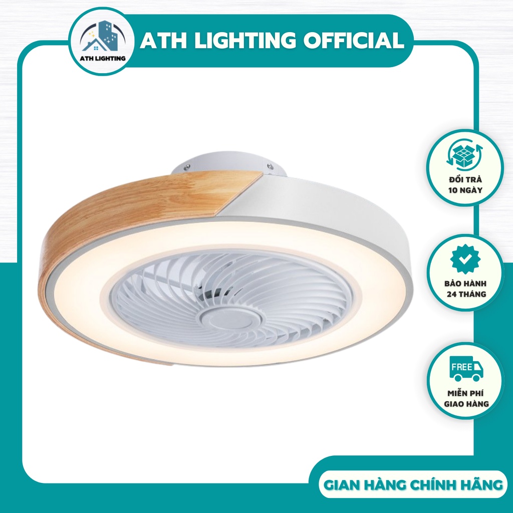 Quạt Trần Phòng Khách ATH LIGHTING Mẫu Quạt Đèn Trần Có Đảo Gió 3 Cấp Độ Kết Hợp Đèn 3 Chế Độ Có Điều Khiển và APP ĐT